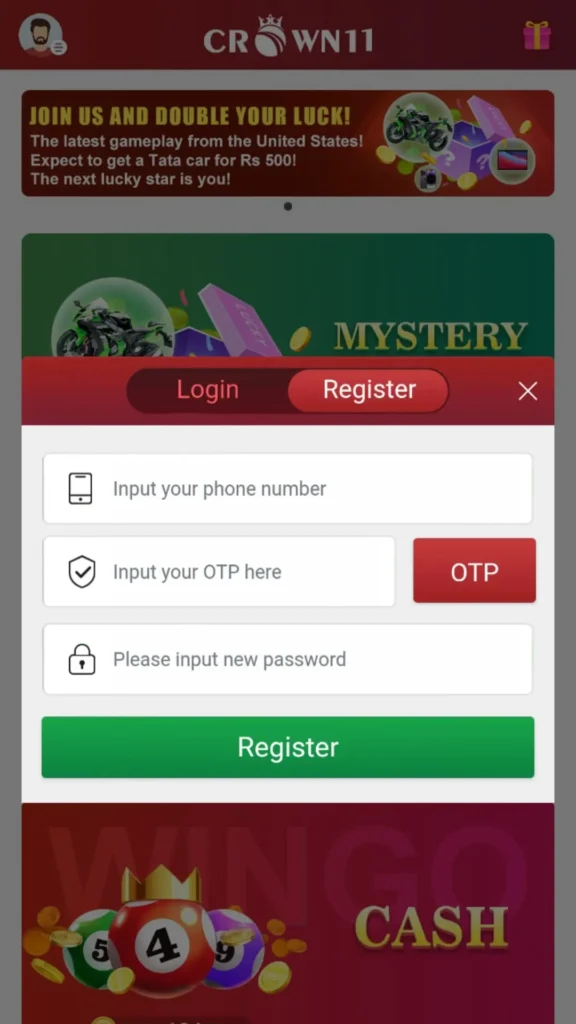 Crown 11 Register Link